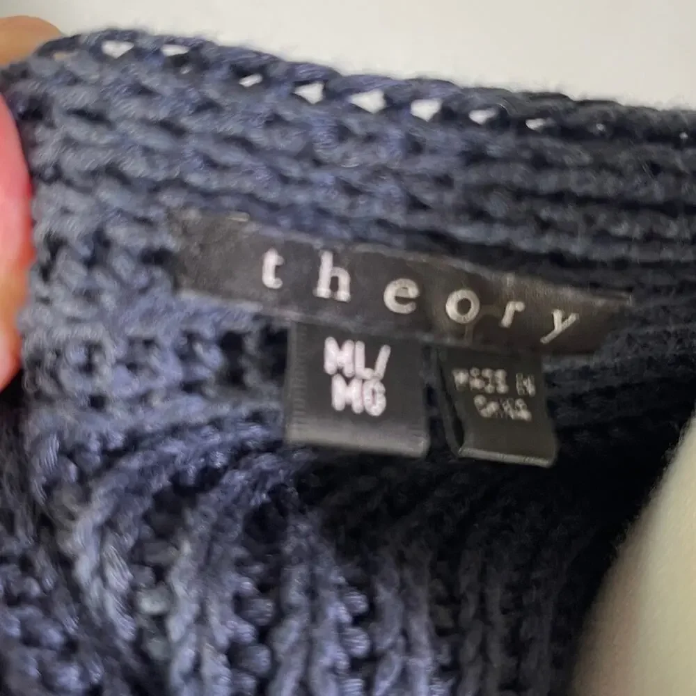 Theory Midnight Blue Open-Front Cardigan
